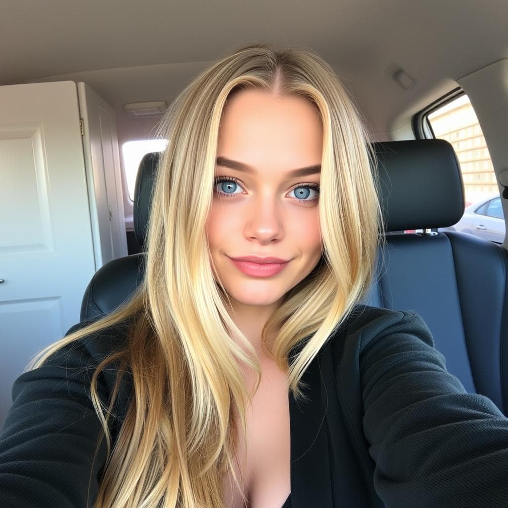 snapchat selfie of a blonde girl